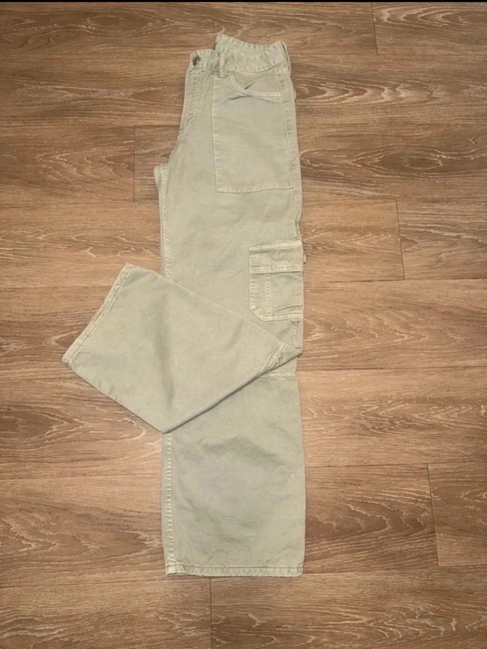 Zara Light Sage Green Cargo Trousers
